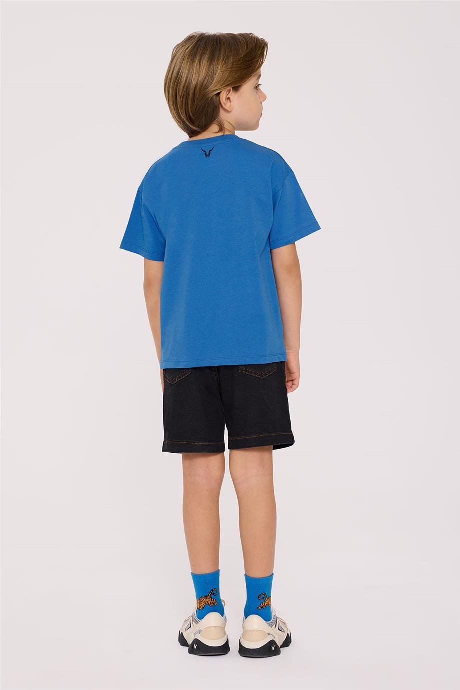 Nebbati Erkek Çocuk Kaplan Basklı Mavi Tshirt