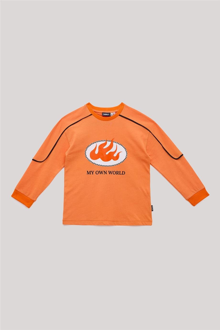 Nebbati Erkek Çocuk Turuncu Uzun Kollu Sweatshirt