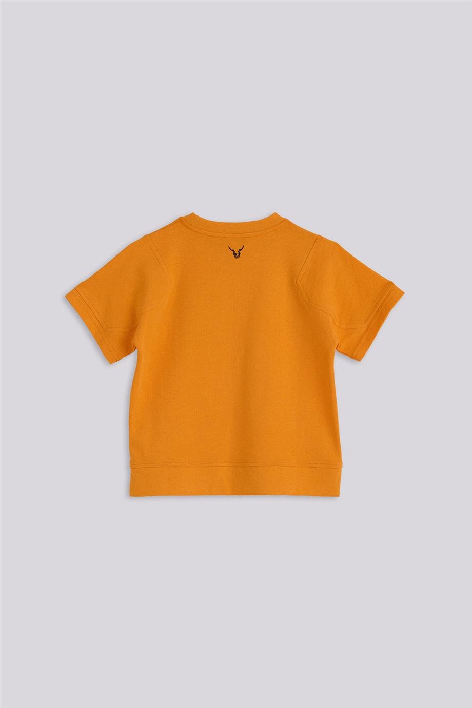 Nebbati Erkek Çocuk Turuncu Baskılı Tshirt