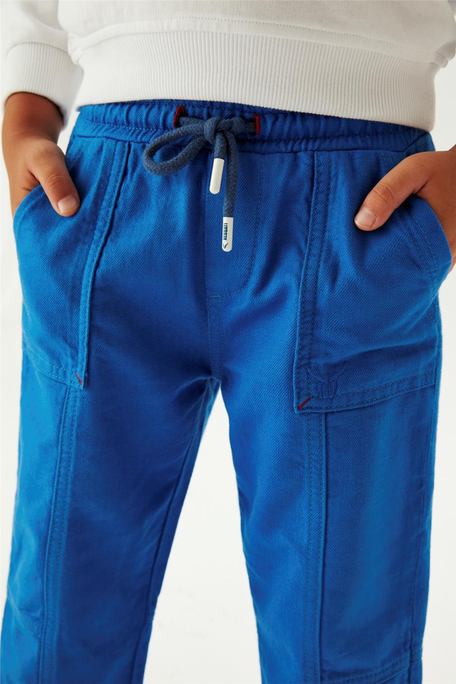 Nebbati Erkek Çocuk Beli Lastikli Saks Pantolon