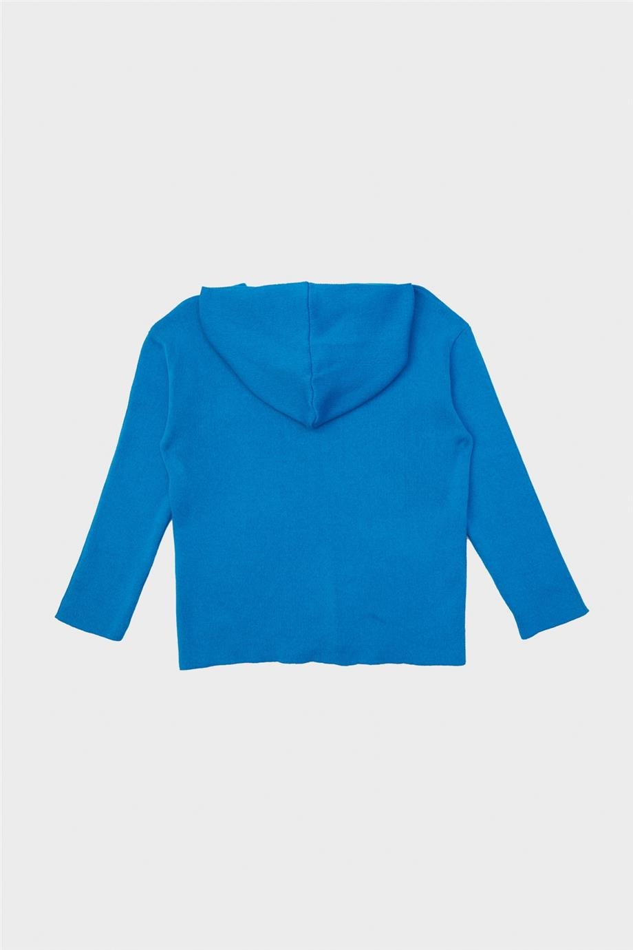 Nebbati Erkek Çocuk Saks Kapüşonlu Pamuk Sweatshirt