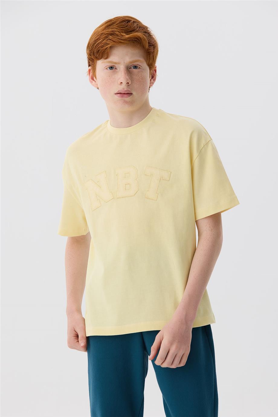 Nebbati Erkek Çocuk  Kısa Kollu Sarı T-Shirt