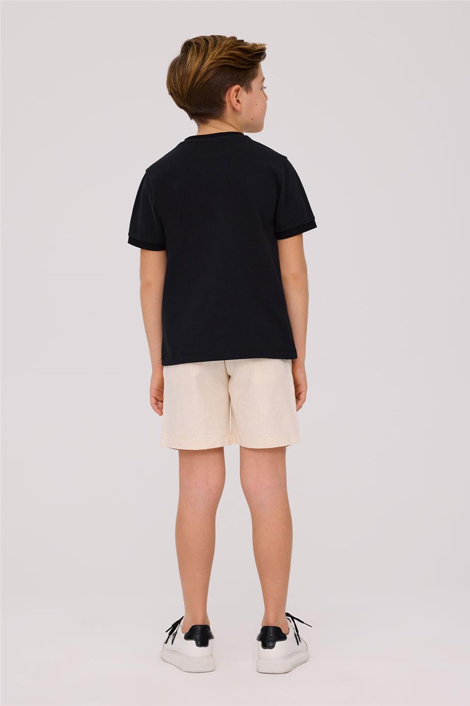 Nebbati Erkek Çocuk Basic Siyah Tshirt
