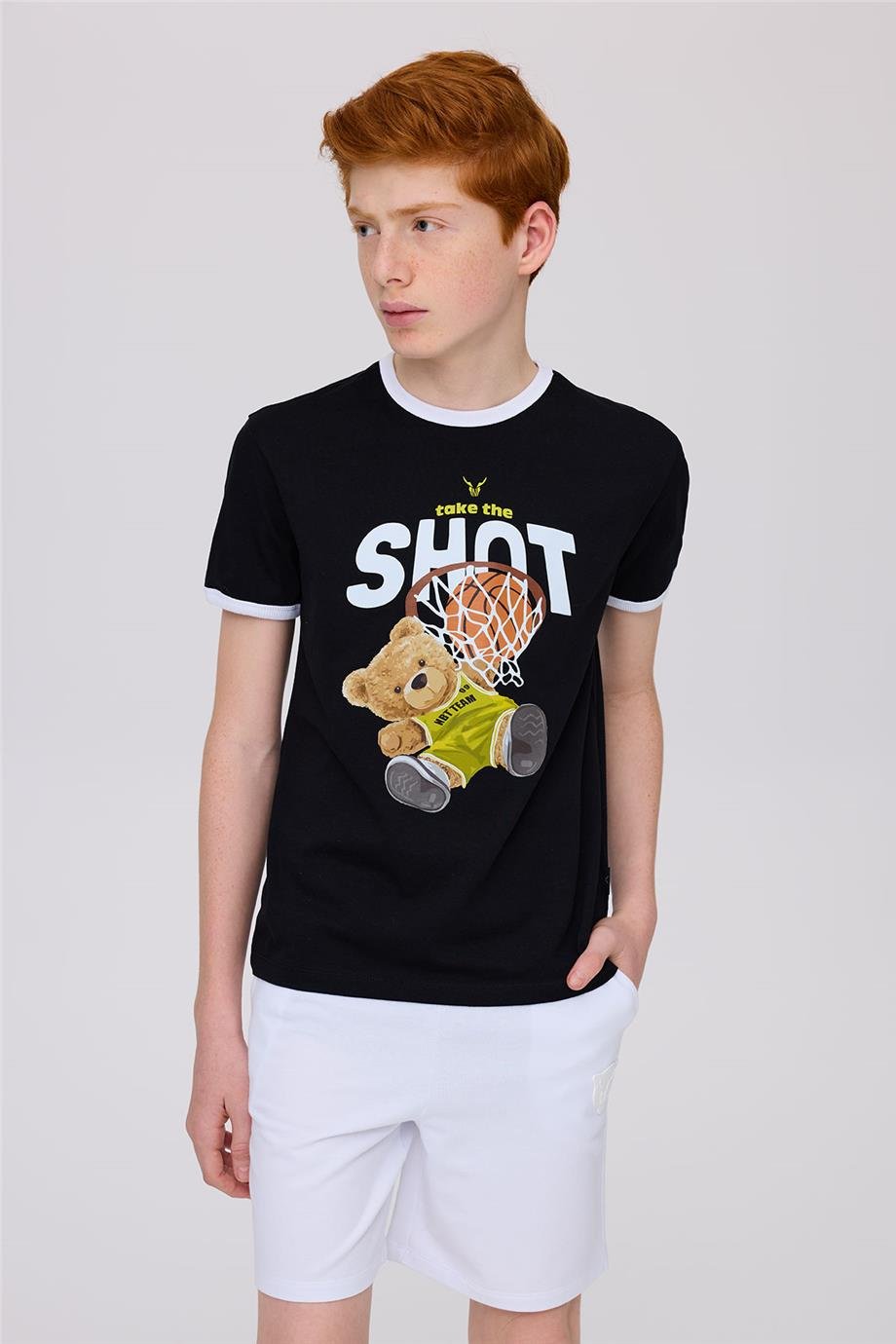 Nebbati Erkek Çocuk Take The Shot Siyah Tshirt