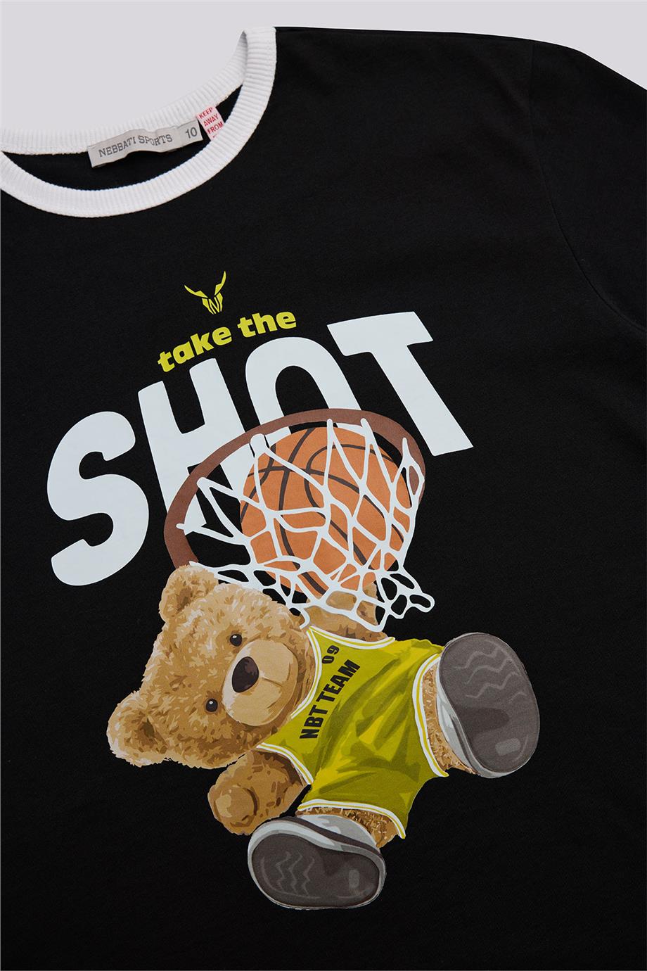 Nebbati Erkek Çocuk Take The Shot Siyah Tshirt