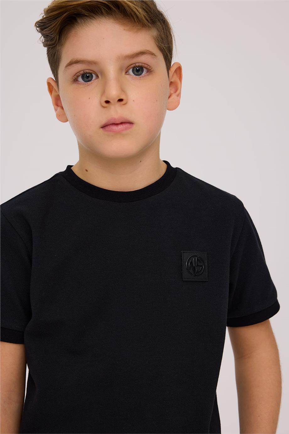 Nebbati Erkek Çocuk Basic Siyah Tshirt