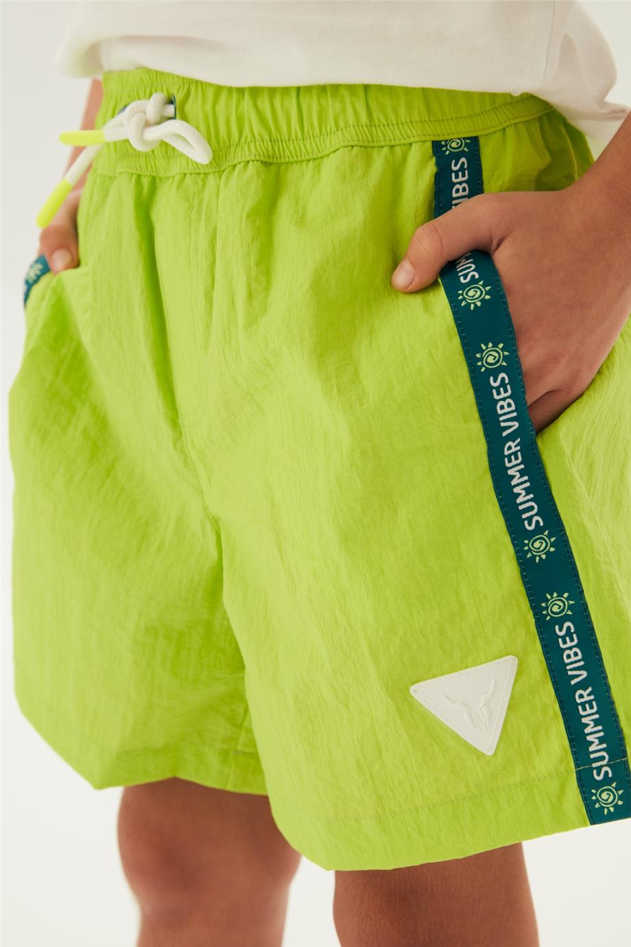 Nebbati Erkek Çocuk Summer Vibes Yeşil Şort