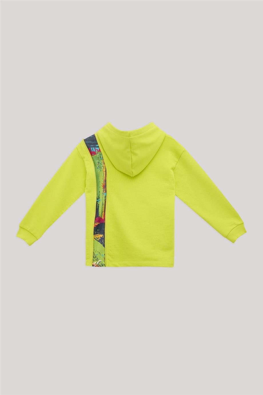 Nebbati Erkek Çocuk Fermuar Detaylı Yeşil Sweatshirt