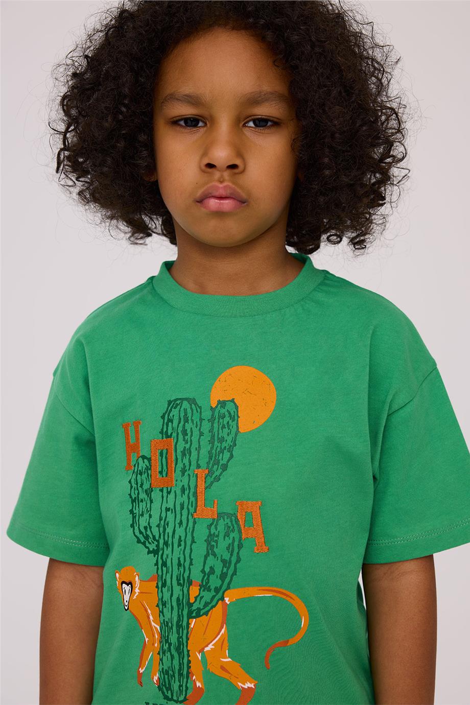 Nebbati Erkek Çocuk Hola Mexico Yeşil Tshirt