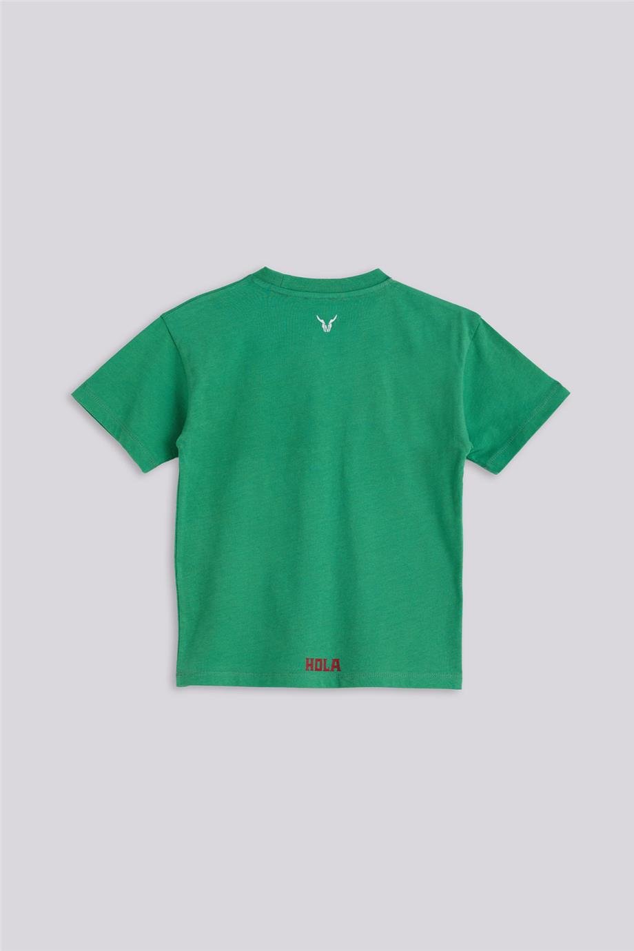 Nebbati Erkek Çocuk Hola Mexico Yeşil Tshirt