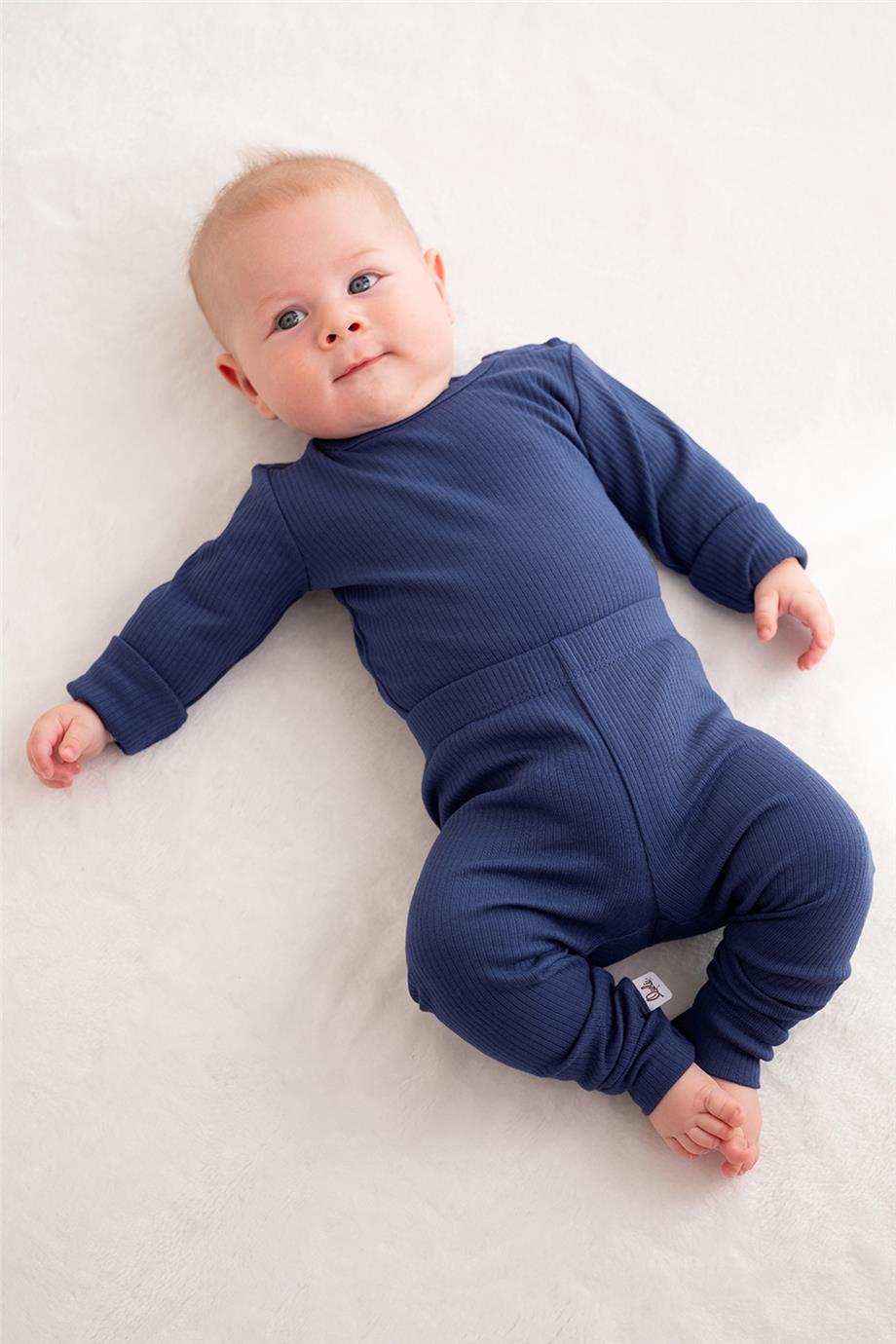 Owli Unisex Mavi Bebek Takım