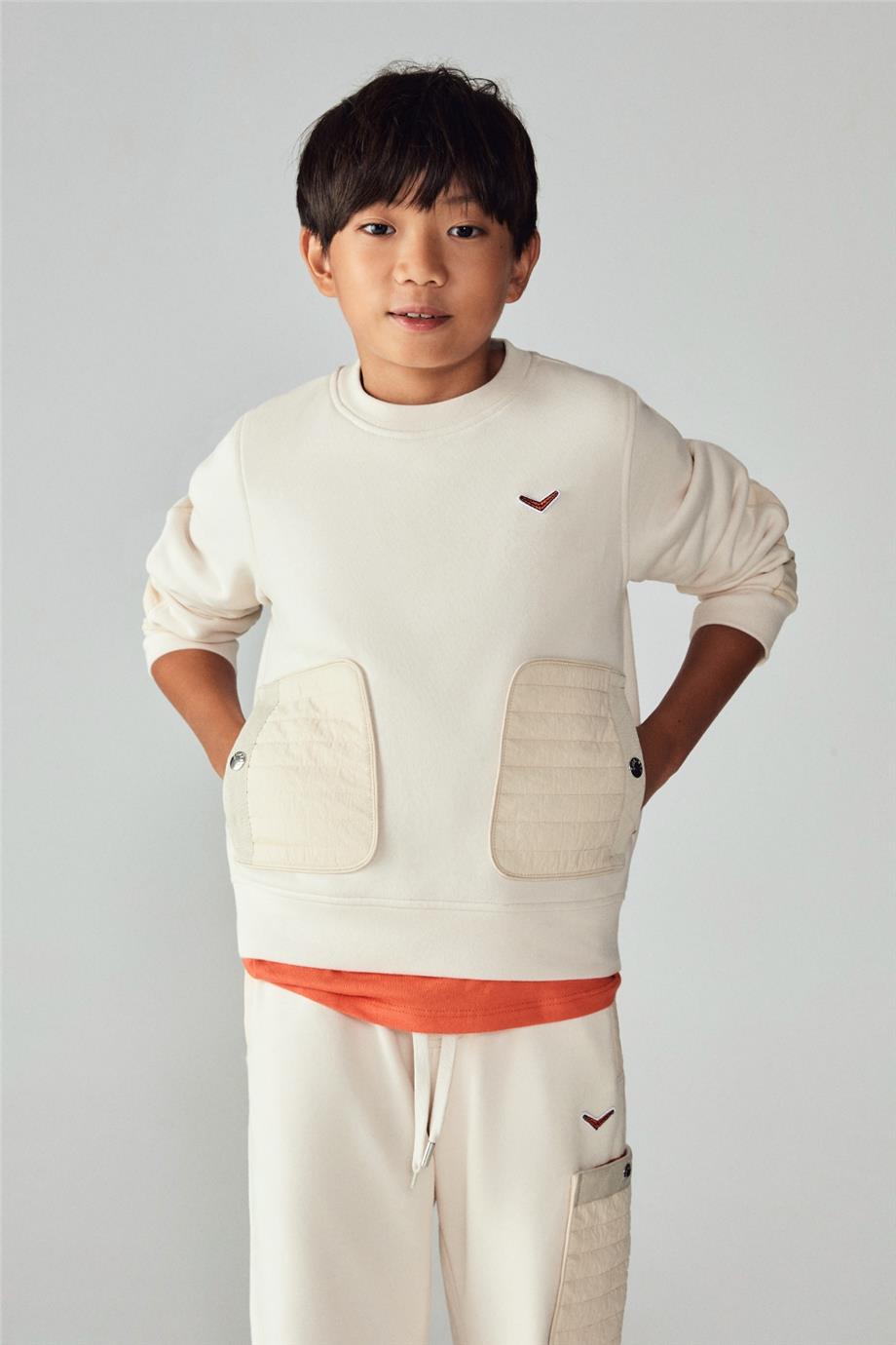 Swatsky Erkek Çocuk Krem Sweatshirt
