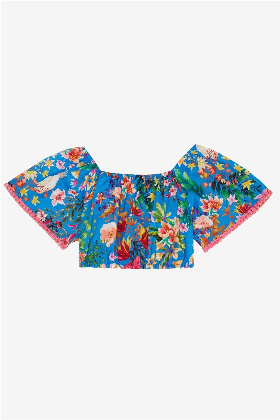 Swatsky Kız Çocuk Desenli Crop Top