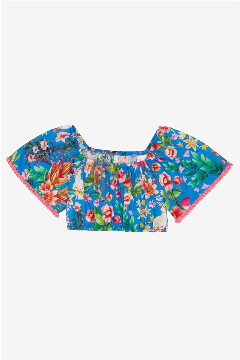 Swatsky Kız Çocuk Desenli Crop Top