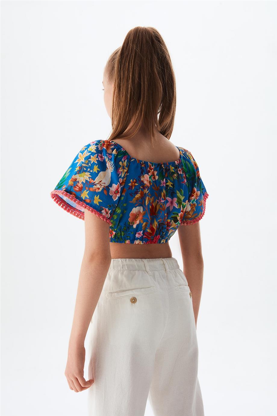 Swatsky Kız Çocuk Desenli Crop Top