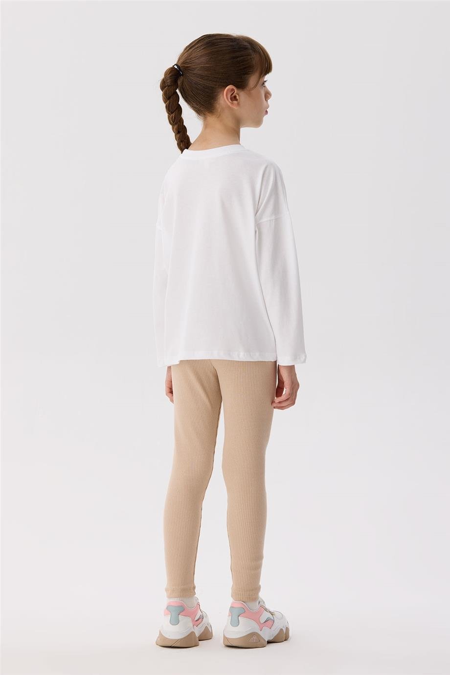 Tyess Basic Kız Çocuk Beyaz T-Shirt