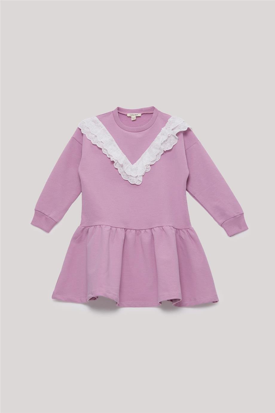 Tyess Basic Kız Çocuk Pembe Elbise