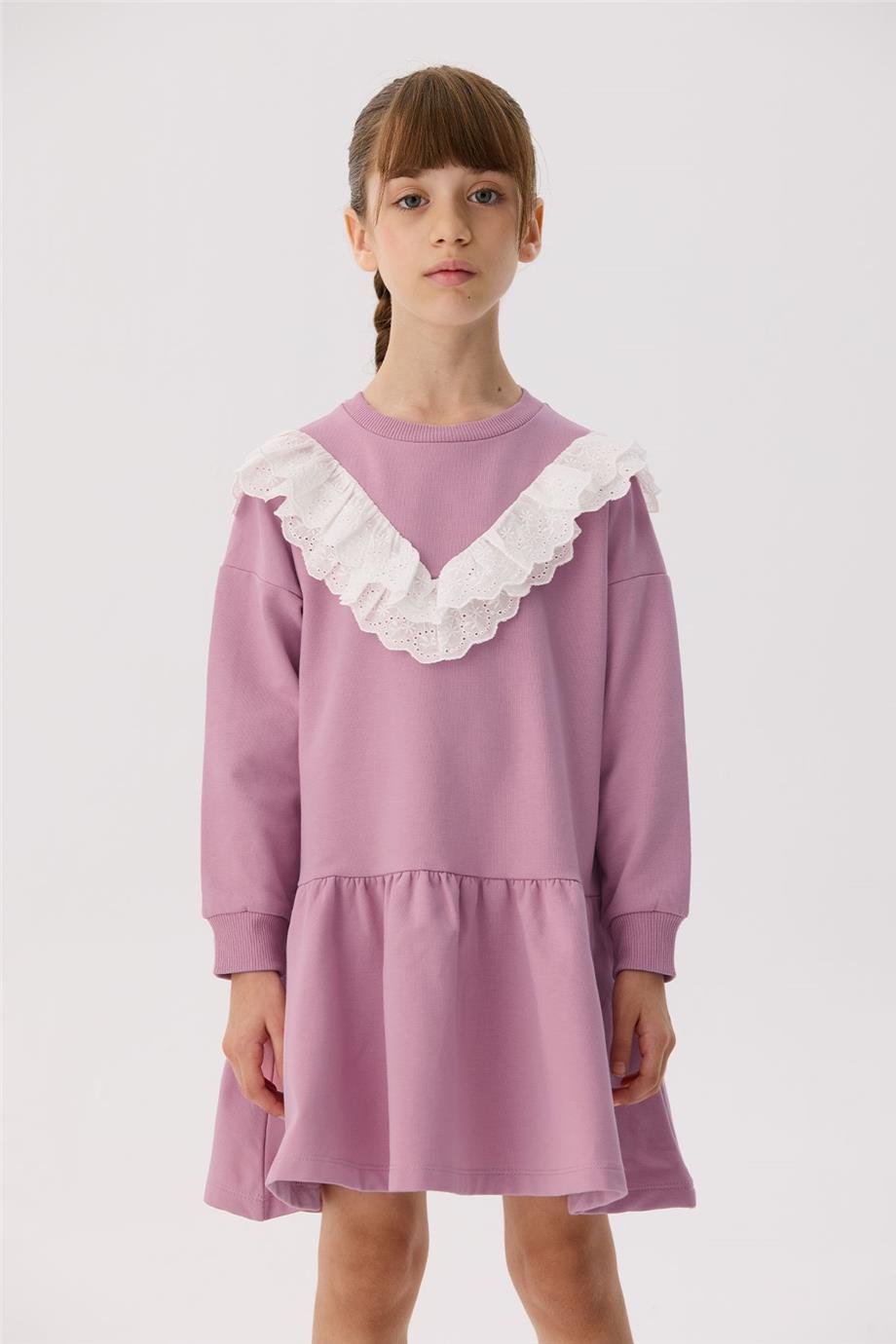Tyess Basic Kız Çocuk Pembe Elbise