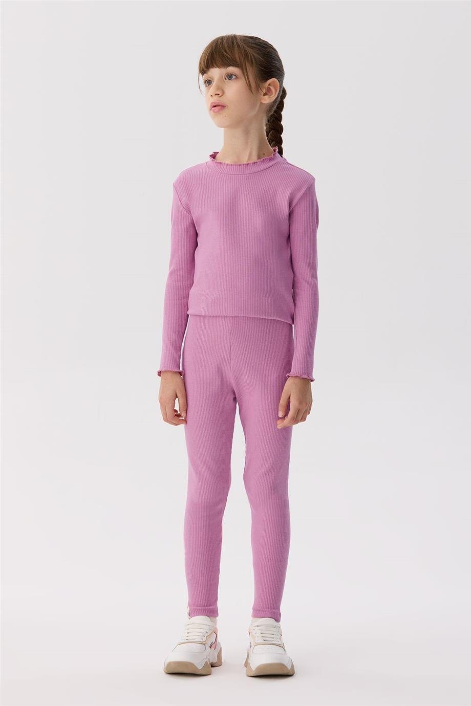 Tyess Basic Kız Çocuk Pembe Tayt