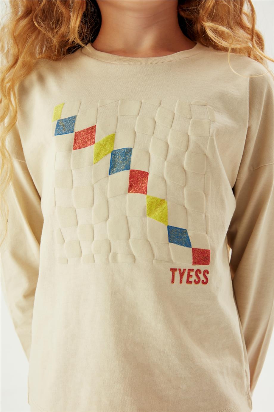 Tyess Kız Çocuk Bej T-Shirt