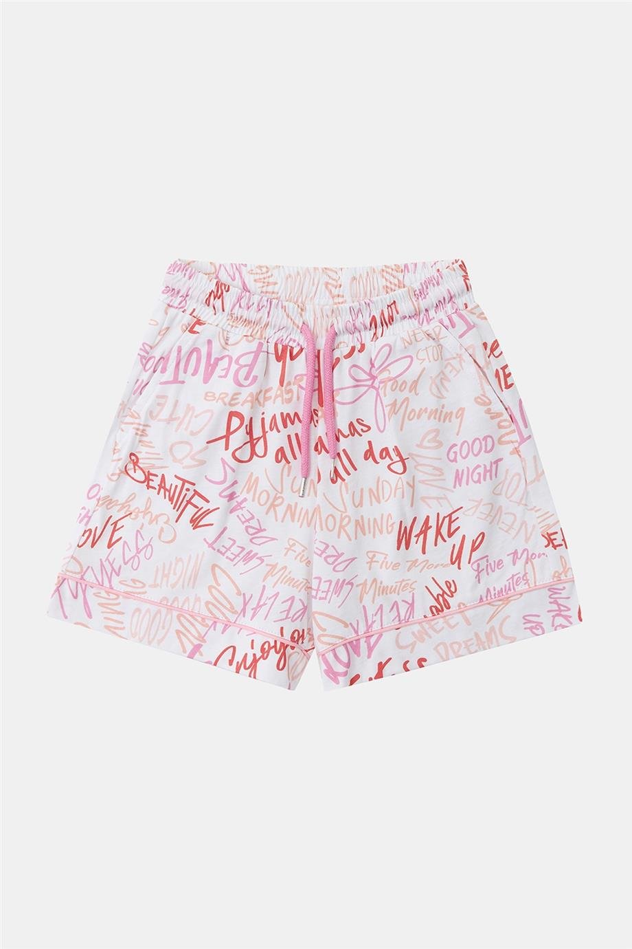 Tyess Kız Çocuk Beyaz Pijama Takım
