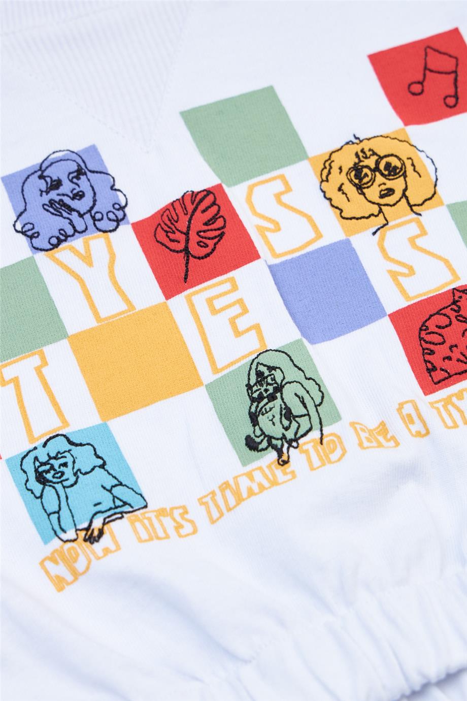 Tyess Kız Çocuk Beyaz Sweatshirt