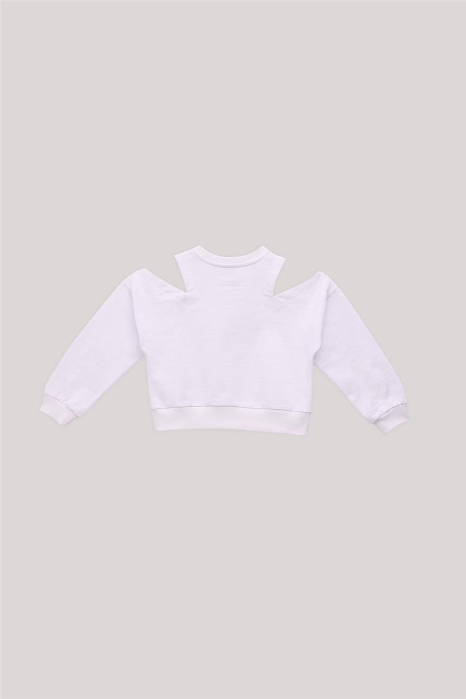 Tyess Kız Çocuk Beyaz Sweatshirt