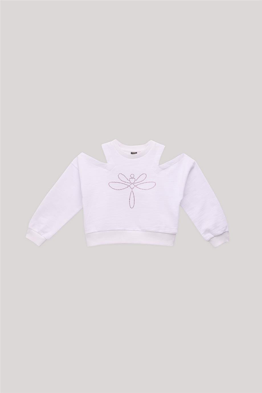 Tyess Kız Çocuk Beyaz Sweatshirt