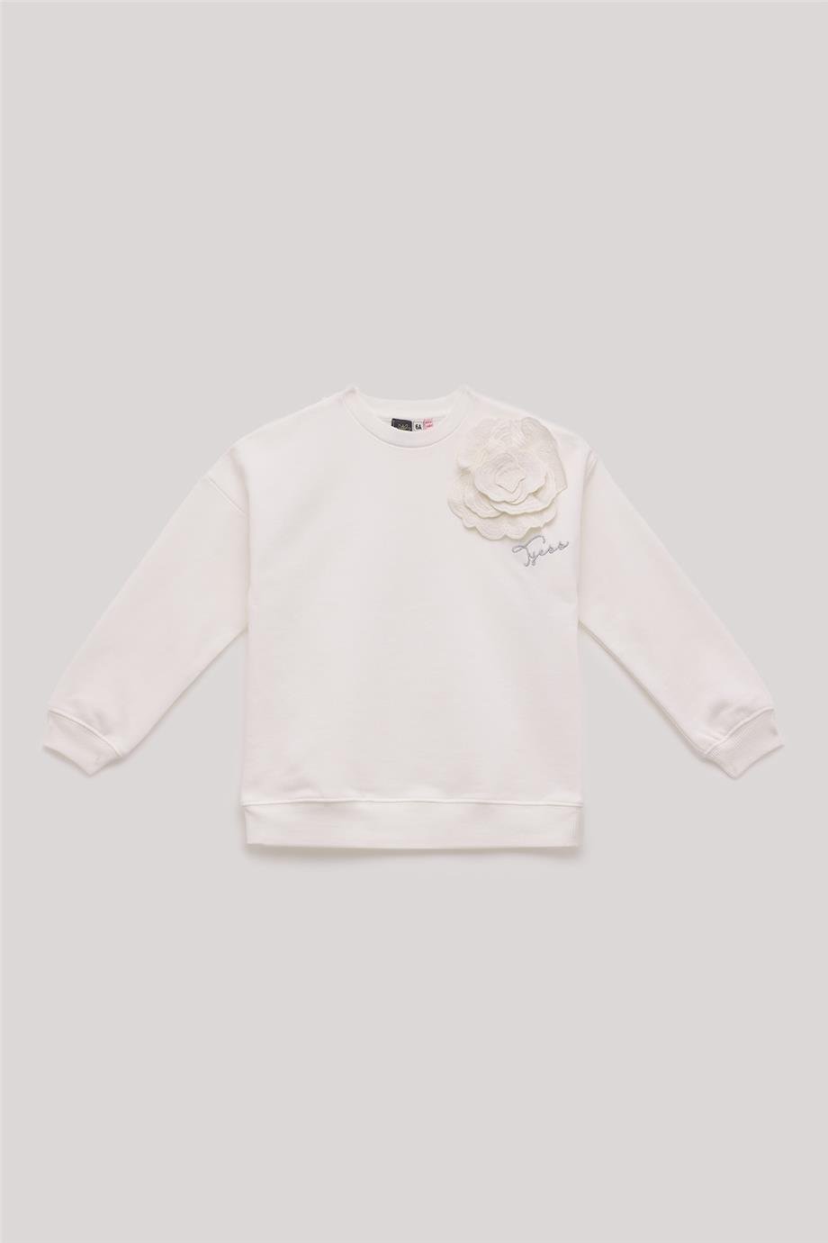 Tyess Kız Çocuk Beyaz Sweatshirt