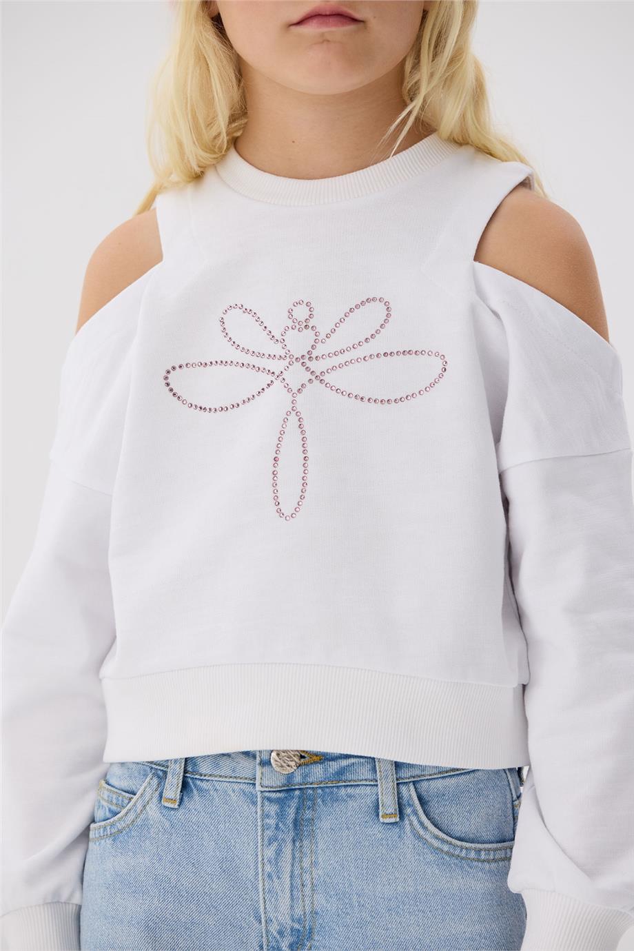 Tyess Kız Çocuk Beyaz Sweatshirt