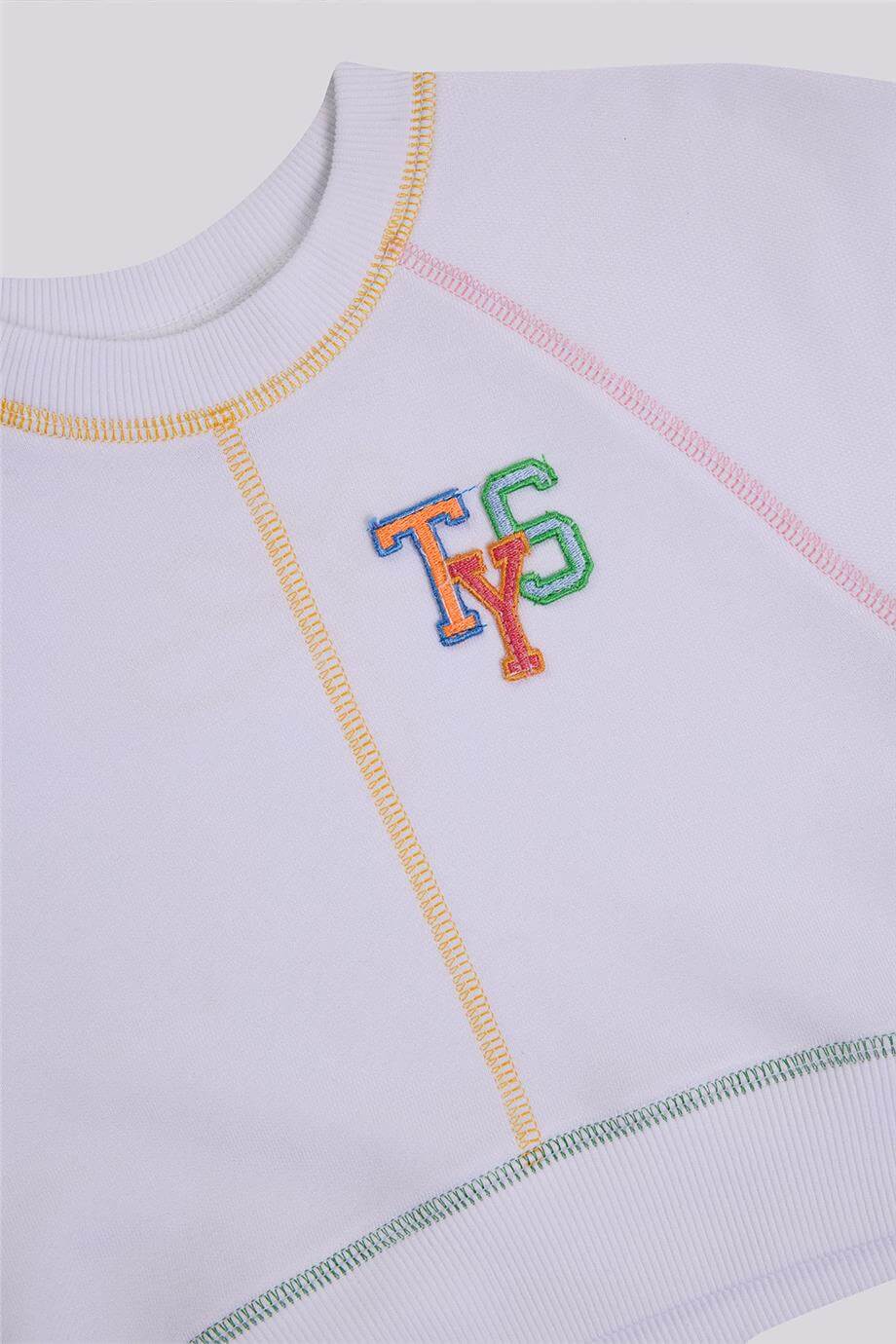 Tyess Kız Çocuk Beyaz Sweatshirt