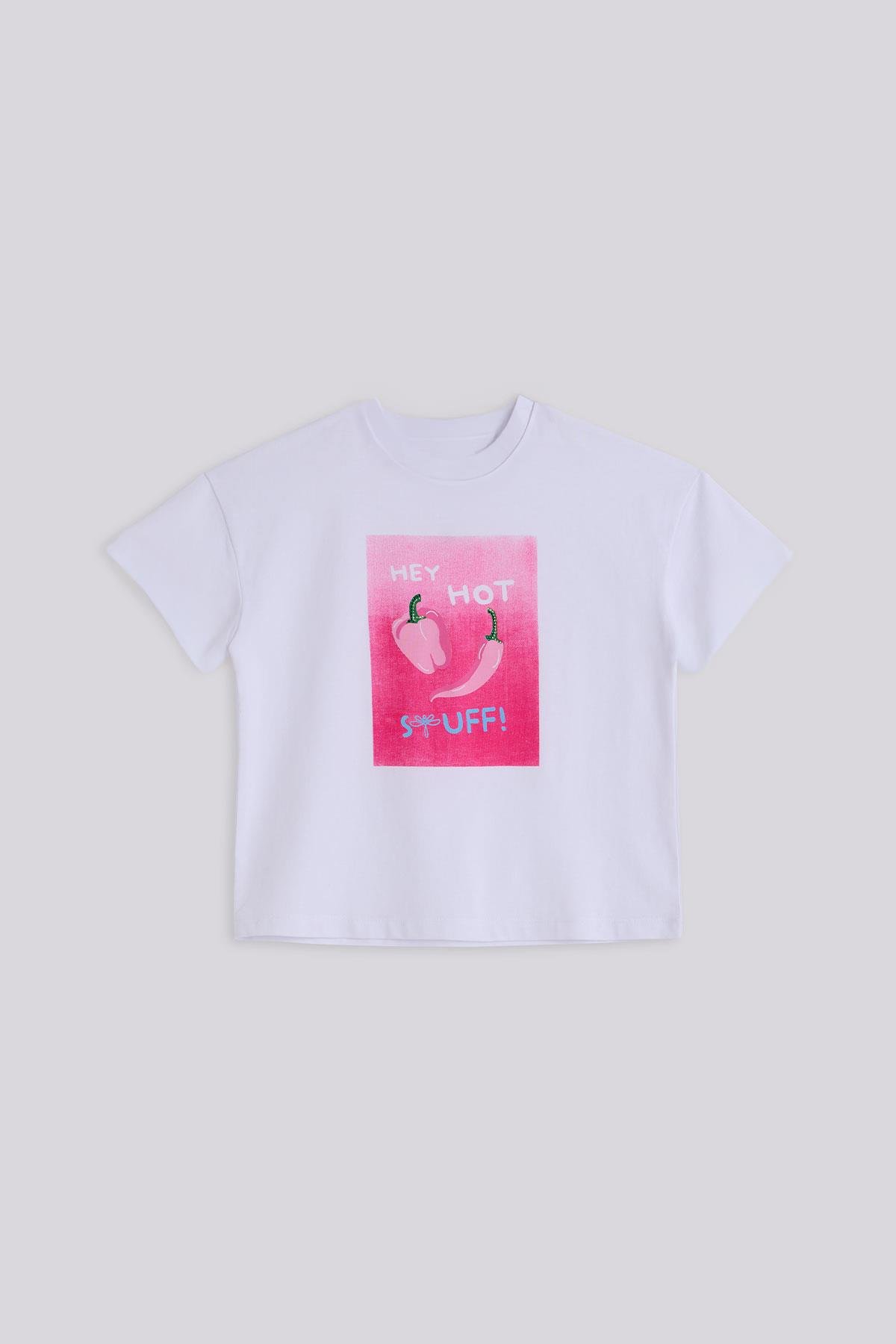 Tyess Kız Çocuk Beyaz Tshirt