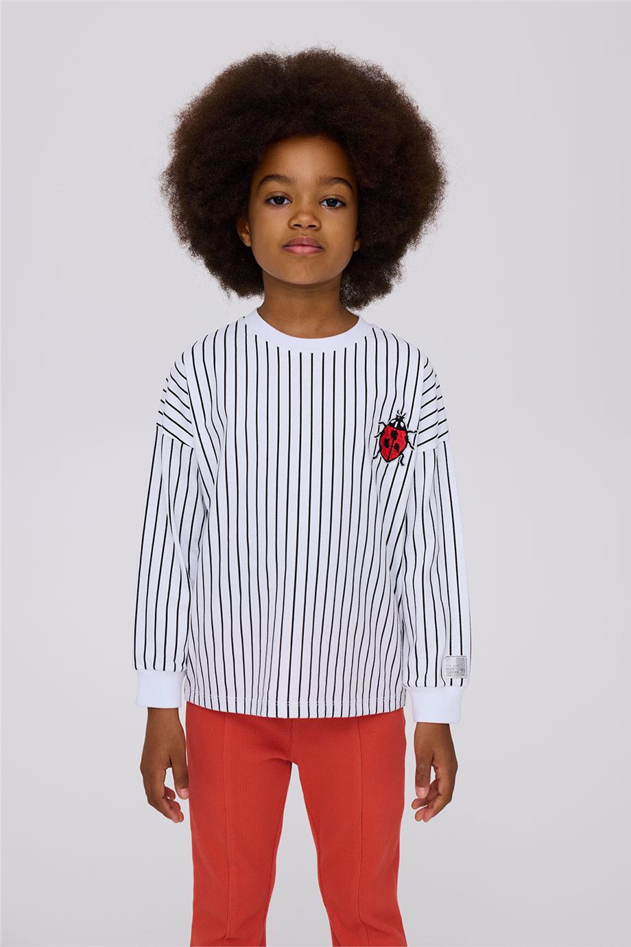 Tyess Kız Çocuk Çizgili Sweatshirt