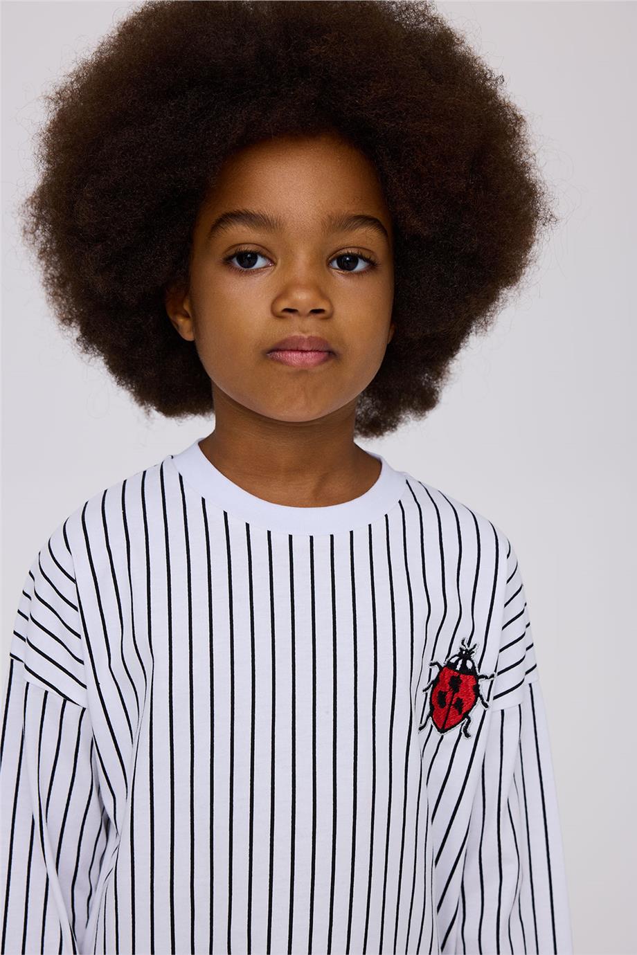 Tyess Kız Çocuk Çizgili Sweatshirt