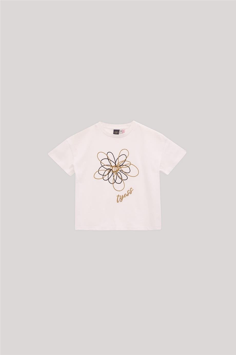 Tyess Kız Çocuk Ekru T-Shirt