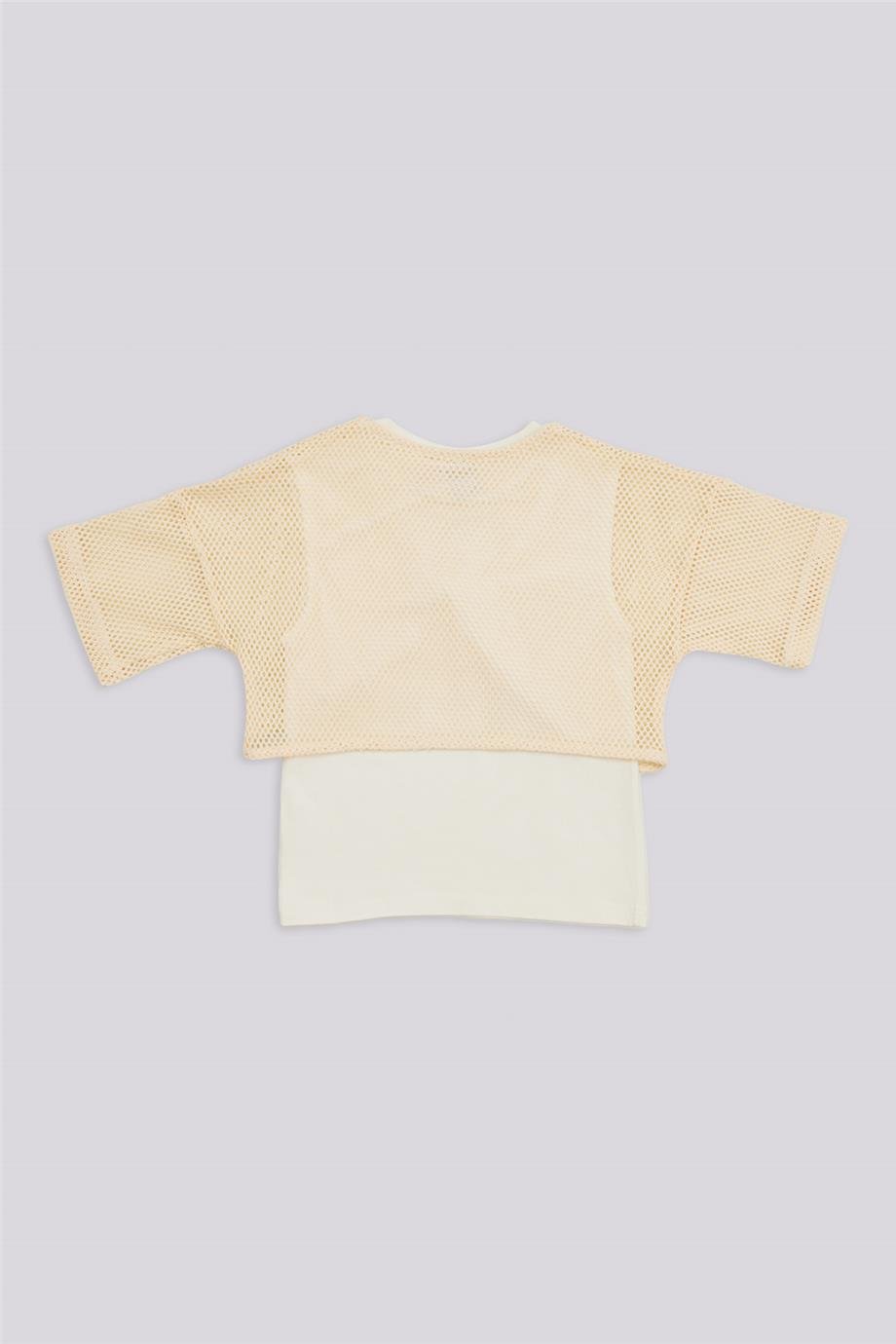 Tyess Kız Çocuk Ekru Tshirt