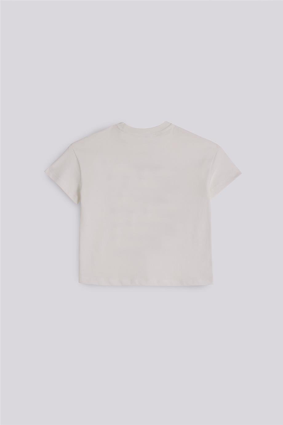 Tyess Kız Çocuk Ekru Tshirt