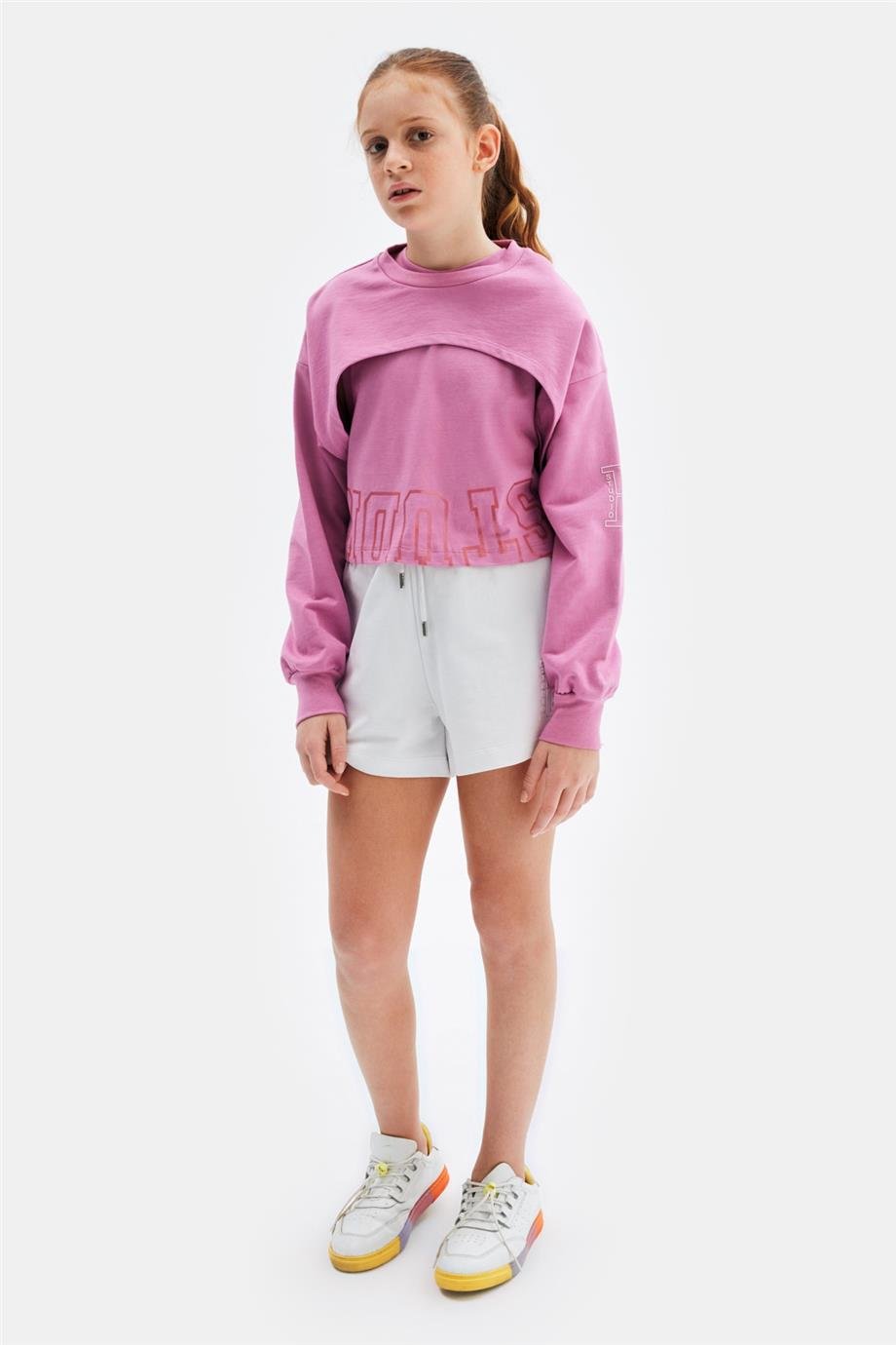 Tyess Kız Çocuk Pembe Sweatshirt