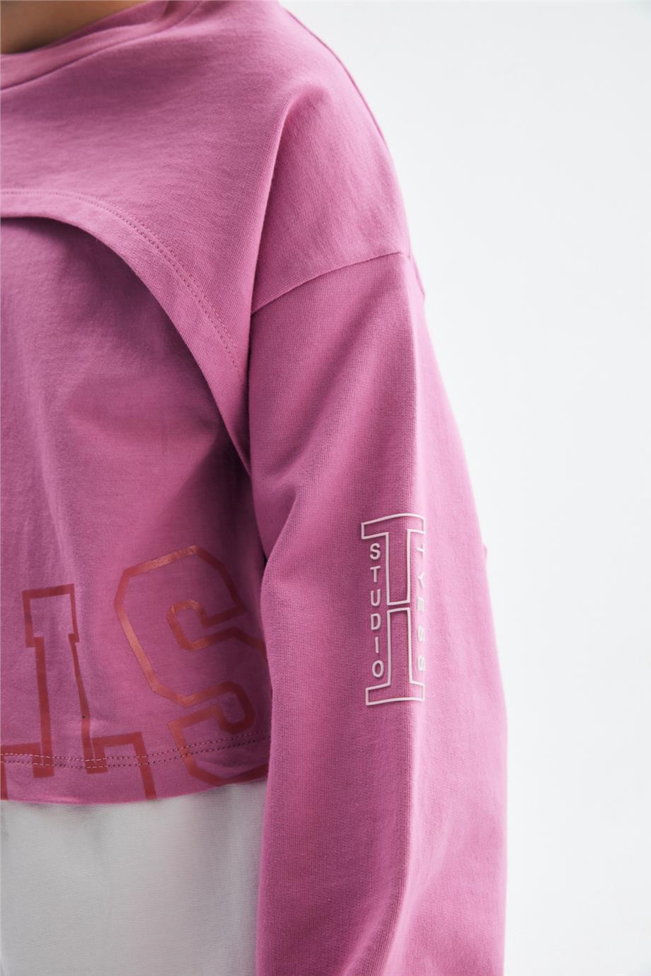 Tyess Kız Çocuk Pembe Sweatshirt