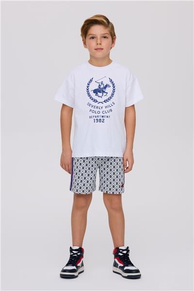 Beverly Hills Polo Club Erkek Çocuk Beyaz Tshirt