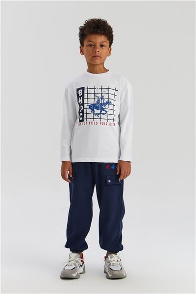 Beverly Hills Polo Club Erkek Çocuk Beyaz Tişört