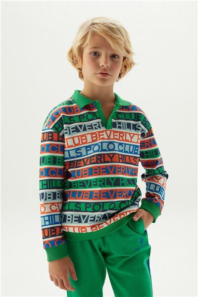 Beverly Hills Polo Club Erkek Çocuk Desenli Sweatshirt