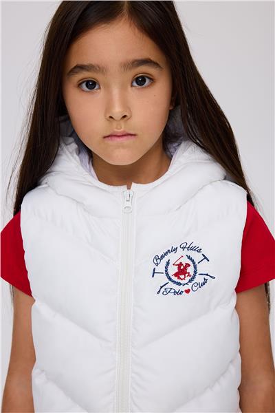 Beverly Hills Polo Club Kız Çocuk Beyaz Yelek