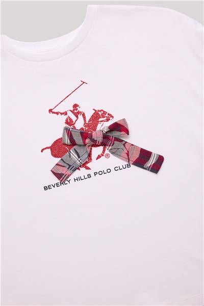 Beverly Hills Polo Club Kız Çocuk Beyaz T-Shirt