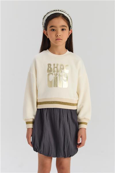 Beverly Hills Polo Club Kız Çocuk Ekru Sweatshirt