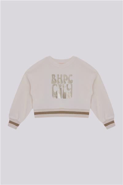Beverly Hills Polo Club Kız Çocuk Ekru Sweatshirt
