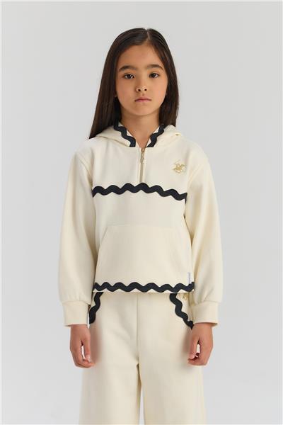 Beverly Hills Polo Club Kız Çocuk Ekru Eşofman Üstü