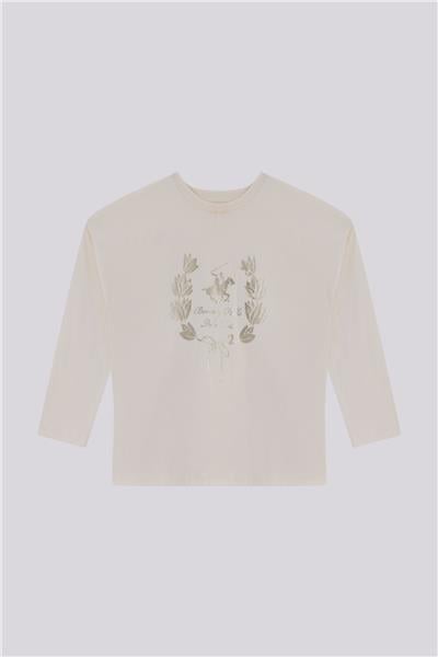 Beverly Hills Polo Club Kız Çocuk Ekru Tişört