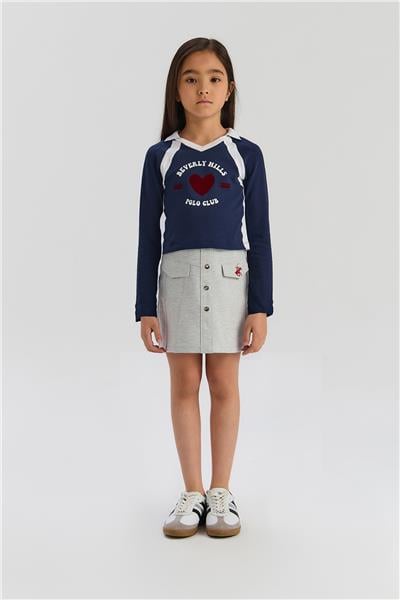 Beverly Hills Polo Club Kız Çocuk Gri Etek