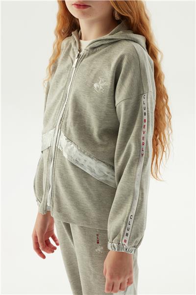 Beverly Hills Polo Club Kız Çocuk Gri Eşofman Üstü